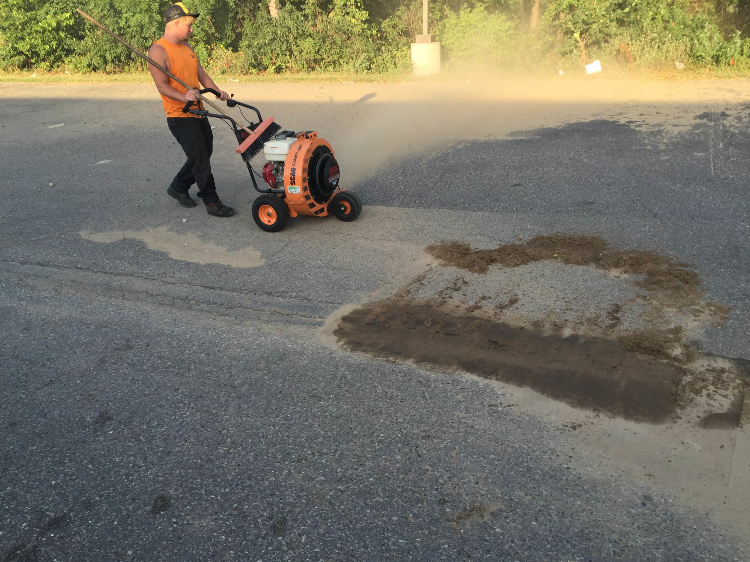 Parking Lot Cleaning by Hallman Asphalt & Sealing in Madison